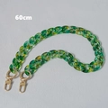 60cm emerald green and yellow acrylic marble resin chain strap with gold metal clasps - Green 60cm