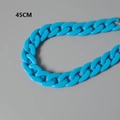Chunky candy blue acrylic fishbone resin chain accessory for handbags, 45cm length - Blue-45CM