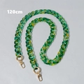 Detail of 120cm green marble acrylic fishbone chain with gold metal lobster clasps - Green 120cm