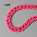 Chunky pink acrylic resin fishbone chain accessory for bags, 45cm length variant - Watermelon Red-45CM