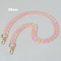 Détail de la chaîne en résine acrylique dégradé rose et jaune de 80cm avec crochets - Rose Bicolore 80CM