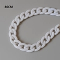 86cm vintage white acrylic chunky chain strap for bags with smooth matte finish - White-86CM