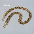 80cm amber tortoiseshell acrylic chain strap with gold lobster clasps for bags - Amber 80CM