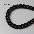 Polished black acrylic resin chunky chain strap for bags with 120cm length detail - Black-120CM