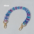 Detail of 40cm blue and purple gradient acrylic chain strap with gold lobster clasps - Blue 40CM