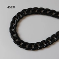 Chunky black acrylic resin bag chain in candy color with 45cm length and glossy finish - Black Color (45cm)