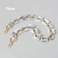 Detailed view of 70cm vintage acrylic marble chain with gold metal links and lobster clasps - 70cm / White