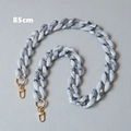 Catena borsa dettagliata da 85cm in acrilico marmorizzato bianco con chiusure a moschettone oro - Bianco 85CM