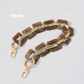 Detailed 45cm vintage tortoiseshell resin and gold metal chain strap for women handbags - 45cm / Brown