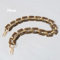 Detailed 70cm vintage chain strap with marble resin links and gold metal lobster clasps - 70cm / Brown