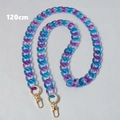 Detailed view of a 120cm blue and purple gradient acrylic chain with gold metal clasps - Blue 120CM