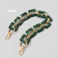 Detail of 45cm dark green marble acrylic chain with gold metal lobster clasps for handbags - 45cm / Green