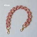 Dettaglio catena per borsa in acrilico da 45 cm rosa marmorizzato con ganci dorati - Rosa