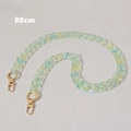 Detail view of 80cm colorful acrylic fishbone chain with gold metal lobster clasps - Green Two-Tone 80CM