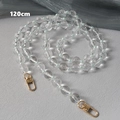 Detail of 120cm acrylic bead strap with transparent pumpkin beads and lobster clasps - 120cm / Light Blue