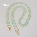 Detail of 120cm acrylic fishbone chain with blue-yellow gradient and gold lobster clasp - Green Two-Tone 120CM