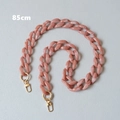 Detailed view of 85cm marbled acrylic resin bag strap with golden swivel metal hooks - Pink 85CM