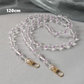 Detail of 120cm clear and purple acrylic bead strap with golden lobster metal clasp - 120cm / Purple