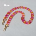 Detailed view of 80cm pink and orange gradient acrylic chain with gold metal clasps - Pink 80cm