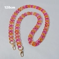120cm pink and orange acrylic fishbone chain with golden metal spring clasps - Pink 120cm