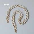 Detail of 85cm resin handbag chain strap with marble texture and gold metal lobster clasps - Beige 85CM