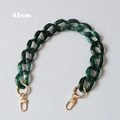 Detail of 45cm dark green marble acrylic chain strap with gold lobster clasps - Green 45CM