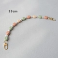 Detail of 33cm acrylic bead strap with Morandi colors and gold lobster clasps - Multi-33cm