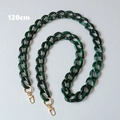 Detailed 120cm dark green resin chain strap with gold swivel clasps for handbags - Green 120cm