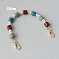 Detail of 33cm acrylic bead chain with white pearls and colored resin cylinders - Multi-33cm