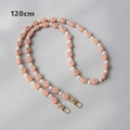 Détail de la bandoulière 120cm en perles acryliques pêche et perles blanches avec fermoirs - Rose-120CM