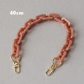 Detail of 40cm acrylic chain with coral pink marble texture and gold lobster clasps - 40CM / Pink