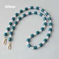 120cm candy colored acrylic bead strap with dark teal resin and white pearls for phones - Blue-120CM