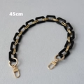 Detailed view of 45cm black resin and gold metal chain strap with lobster clasps - 45cm / Solid Black with Metal