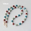 Detailed view of 120cm colorful beaded strap with pearls and golden lobster clasps - Multi-120cm