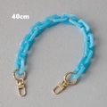 Close-up of a 40cm sky blue acrylic resin chunky chain strap with golden metal clasps - 40CM / Blue