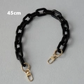 Detalle de correa de cadena de acrílico negro de 45cm con cierres dorados para bolsos - 45cm / Negro Puro