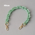 Detail view of 40cm light green marble acrylic chain strap with gold metal spring clasps - 40CM / Green