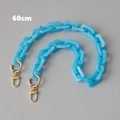 60cm sky blue acrylic chain strap with gold lobster clasps for bags and mobile phones - 60CM / Blue