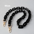 Detalle de correa de cadena de acrílico negro de 85cm con cierres dorados para bolsos - 85cm / Negro Puro