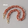 Detailed 60cm dusty pink resin bag chain with marble texture and gold metal lobster clasps - 60CM / Pink