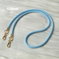 Detail of 120cm light blue braided phone lanyard with high-quality gold lobster clasps - Light Blue Braided (Style 1)