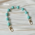 Detailed view of 32cm candy color acrylic bead strap with golden lobster clasps - 32cm Handle Style / Green