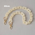 Detail of 60cm cream white acrylic link chain strap with gold metal lobster clasps - 60CM / Apricot