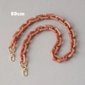 Close-up of 80cm pink acrylic chain strap with gold metal rings for shoulder bags - 80cm / Pink