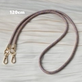 Detail of 120cm purple and tan braided strap with gold metal lobster clasps - Purple and Tan Fine Weave (Style 7)