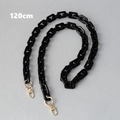 Detalle de correa de cadena negra de 120cm con cierres dorados para bolsos de mujer - 120cm / Negro Puro