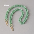 Detail view of an 80cm mint green acrylic resin chain strap with gold lobster clasps - 80cm / Green