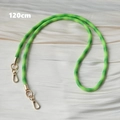 120cm green woven phone crossbody strap with golden metal swivel hooks on satin - Grass Green Solid Braided (Style 11)
