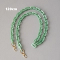 Detail showing 120cm light green marble resin chain strap with gold metal lobster clasps - 120cm / Green