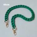 Chaîne de sac en résine mate vert foncé de 60cm avec mousquetons et anneaux dorés - 60CM / Vert Arête-60CM